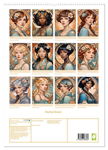 Produktbild: Muchas Musen (hochwertiger Premium Wandkalender 2026 DIN A2 hoch), Kunstdruck in Hochglanz
