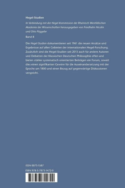 Produktbild: Hegel-Studien Band 8