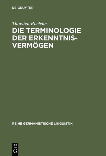 Produktbild: Die Terminologie der Erkenntnisverm&ouml;gen