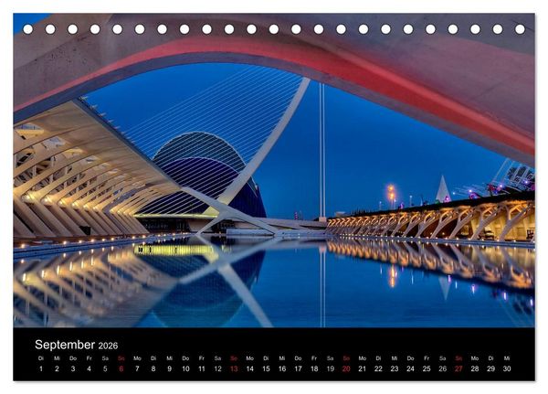 Produktbild: Moderne Architektur in Valencia (Tischkalender 2026 DIN A5 quer), CALVENDO Monatskalender