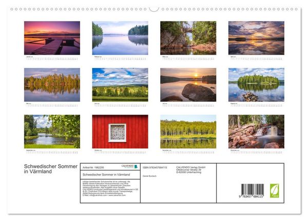 Produktbild: Schwedischer Sommer in V&auml;rmland (hochwertiger Premium Wandkalender 2026 DIN A2 quer), Kunstdruck in Hochglanz