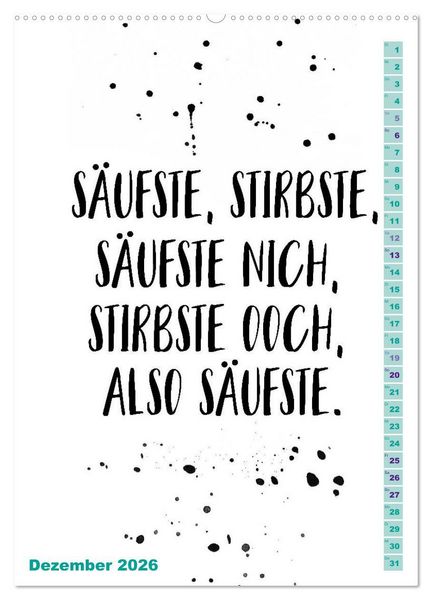 Produktbild: BERLINERISCH Lustige Spr&uuml;che (hochwertiger Premium Wandkalender 2026 DIN A2 hoch), Kunstdruck in Hochglanz