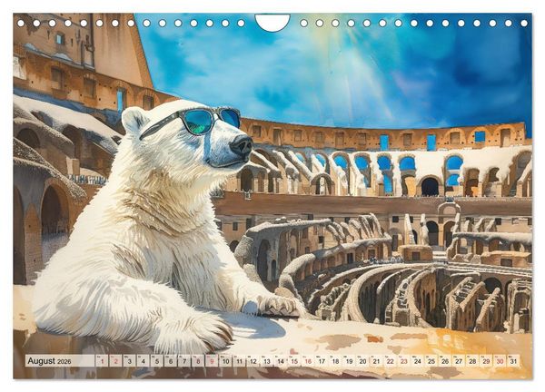 Produktbild: Eisb&auml;r Eik auf Europareise (Wandkalender 2026 DIN A4 quer), CALVENDO Monatskalender