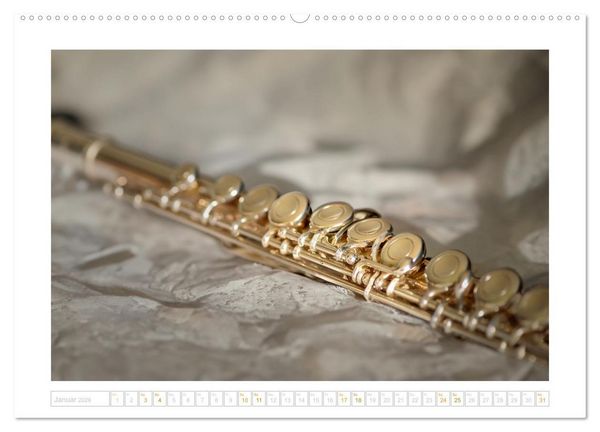 Produktbild: Die Querfl&ouml;te, ein herrliches Instrument (hochwertiger Premium Wandkalender 2026 DIN A2 quer), Kunstdruck in Hochglanz