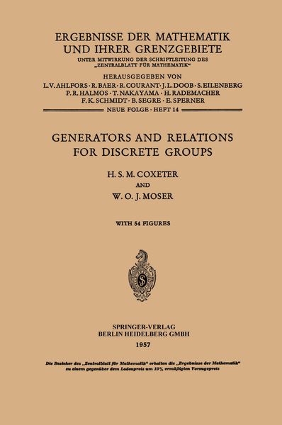 Produktbild: Generators and Relations for Discrete Groups