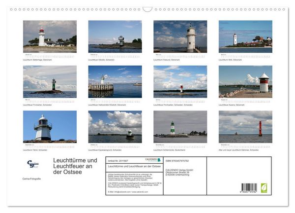 Produktbild: Leuchtt&uuml;rme und Leuchtfeuer an der Ostsee (Wandkalender 2026 DIN A2 quer), CALVENDO Monatskalender