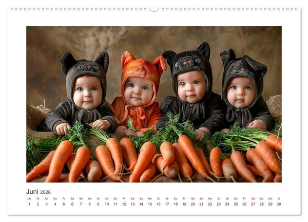 Produktbild: Unsere s&uuml;&szlig;en Knirpse (hochwertiger Premium Wandkalender 2026 DIN A2 quer), Kunstdruck in Hochglanz