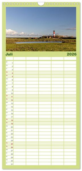 Produktbild: Familienplaner 2026 - Pellworm - Das Inselparadies mit 5 Spalten (Wandkalender, 21 x 45 cm) CALVENDO