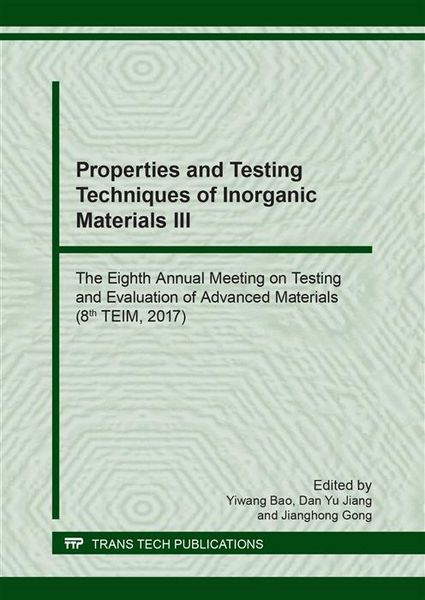 Produktbild: Properties and Testing Techniques of Inorganic Materials III