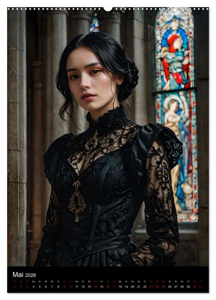 Produktbild: Gothic beauties - Sch&ouml;nheiten der Nacht (hochwertiger Premium Wandkalender 2026 DIN A2 hoch), Kunstdruck in Hochglanz
