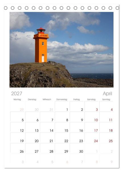 Produktbild: Tischplaner 2027 - Island - Iceland (A5 Tischkalender zum Aufstellen) CALVENDO