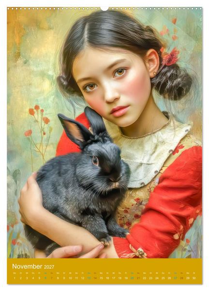 Produktbild: Kaninchenportraits - Mit feinem Blickdetail und viel Ausdruck (Wandkalender 2027 DIN A2 hoch), CALVENDO Monatskalender