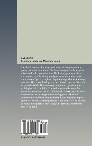 Produktbild: Economic Policy in a Monetary Union