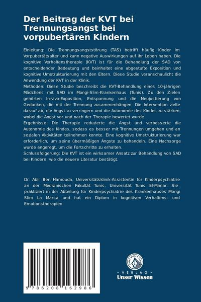 Produktbild: Der Beitrag der KVT bei Trennungsangst bei vorpubert&auml;ren Kindern