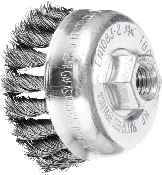 Produktbild: PFERD TOOLS Topfb&uuml;rste mit Gewinde, gezopft POS TBG 65/M14 ST 0,35 Tbg 43305002 1 St.