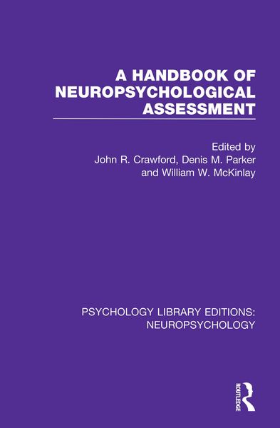 Produktbild: A Handbook of Neuropsychological Assessment