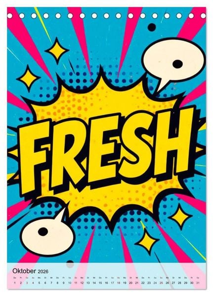 Produktbild: Pop Neon Patterns - The Memphis 90s Collection (Tischkalender 2026 DIN A5 hoch), CALVENDO Monatskalender