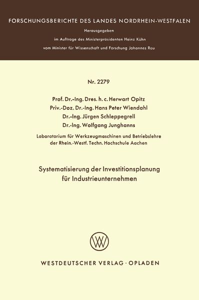 Produktbild: Systematisierung der Investitionsplanung f&uuml;r Industrieunternehmen