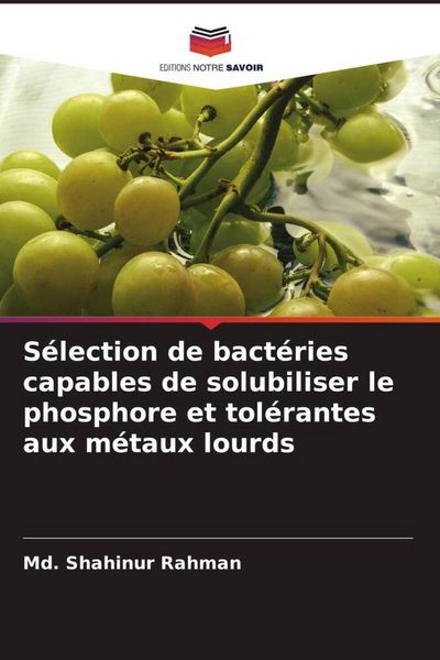 Produktbild: S&eacute;lection de bact&eacute;ries capables de solubiliser le phosphore et tol&eacute;rantes aux m&eacute;taux lourds