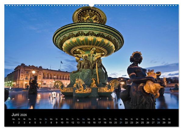 Produktbild: Paris bei Nacht 2026 (hochwertiger Premium Wandkalender 2026 DIN A2 quer), Kunstdruck in Hochglanz