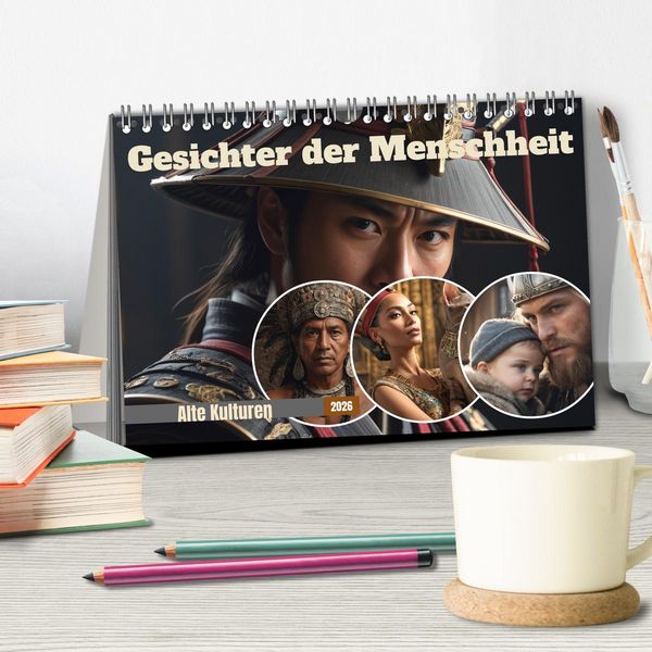 Produktbild: Gesichter der Menschheit (Tischkalender 2026 DIN A5 quer), CALVENDO Monatskalender