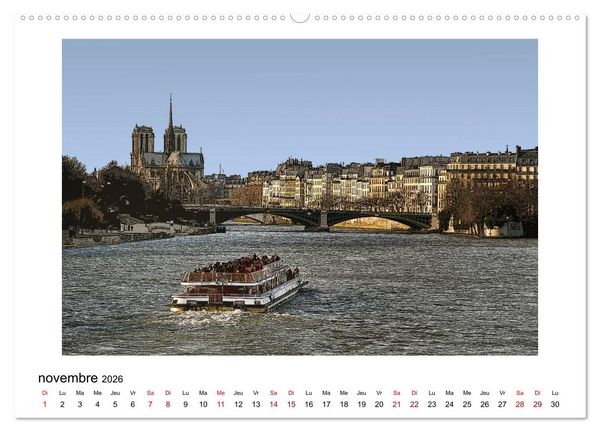 Produktbild: Notre-Dame de Paris en Cartoon (Calendrier mural 2026 DIN A2 vertical) calendrier de bureau