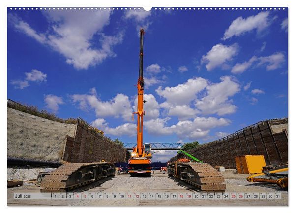 Produktbild: Die Saalequerung Salzm&uuml;nde &ndash; Br&uuml;ckenbau der A143 (Wandkalender 2026 DIN A2 quer), CALVENDO Monatskalender