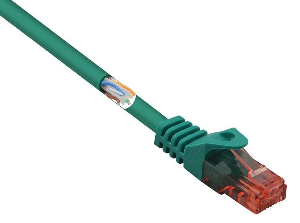 Renkforce RF-5153666 RJ45 Netzwerkkabel, Patchkabel CAT 6 U/UTP 3.00 m Grün mit Rastnasenschutz, Halogenfrei 1 St.