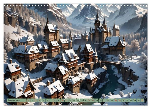 Produktbild: Mittelalterliche St&auml;dte und Burgen (Wandkalender 2026 DIN A3 quer), CALVENDO Monatskalender
