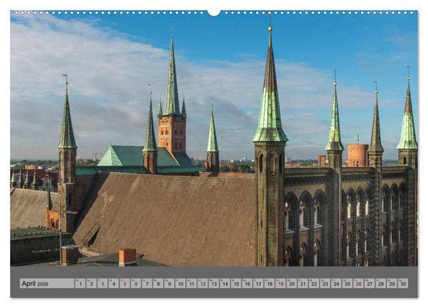 Produktbild: Ansichten der L&uuml;becker Altstadtinsel (Wandkalender 2026 DIN A2 quer), CALVENDO Monatskalender