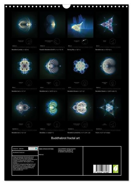 Produktbild: Buddhabrot fractal art (Wandkalender 2027 DIN A3 hoch), CALVENDO Monatskalender