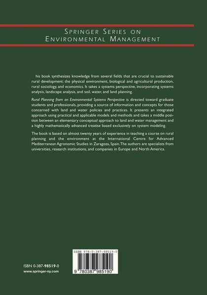Produktbild: Rural Planning from an Environmental Systems Perspective