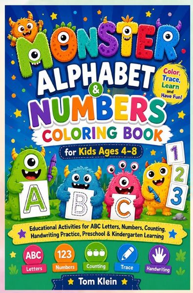 Produktbild: Monster Alphabet &amp; Numbers Coloring Book for Kids Ages 4&ndash;8