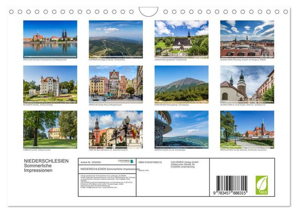 Produktbild: NIEDERSCHLESIEN Sommerliche Impressionen (Wandkalender 2026 DIN A4 quer), CALVENDO Monatskalender