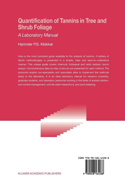 Produktbild: Quantification of Tannins in Tree and Shrub Foliage