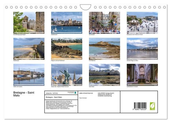 Produktbild: Bretagne - Saint Malo (Wandkalender 2026 DIN A4 quer), CALVENDO Monatskalender