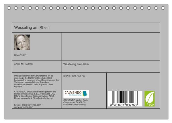 Produktbild: Wesseling am Rhein (Tischkalender 2026 DIN A5 quer), CALVENDO Monatskalender