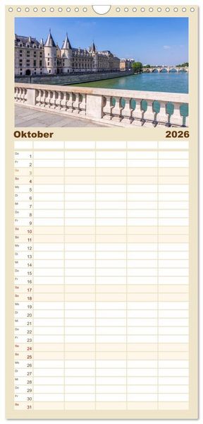 Produktbild: Familienplaner 2026 - PARIS Franz&ouml;sisches Flair und Historie mit 5 Spalten (Wandkalender, 21 x 45 cm) CALVENDO