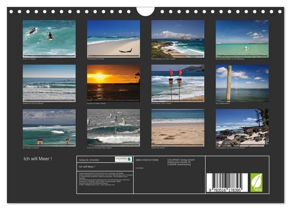 Produktbild: Ich will Meer ! (Wandkalender 2026 DIN A4 quer), CALVENDO Monatskalender