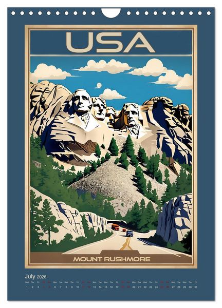 Produktbild: World Travel Posters - Nostalgic Trip Around the Globe (Wall Calendar 2026 DIN A4 portrait), CALVENDO 12 Month Wall Calendar
