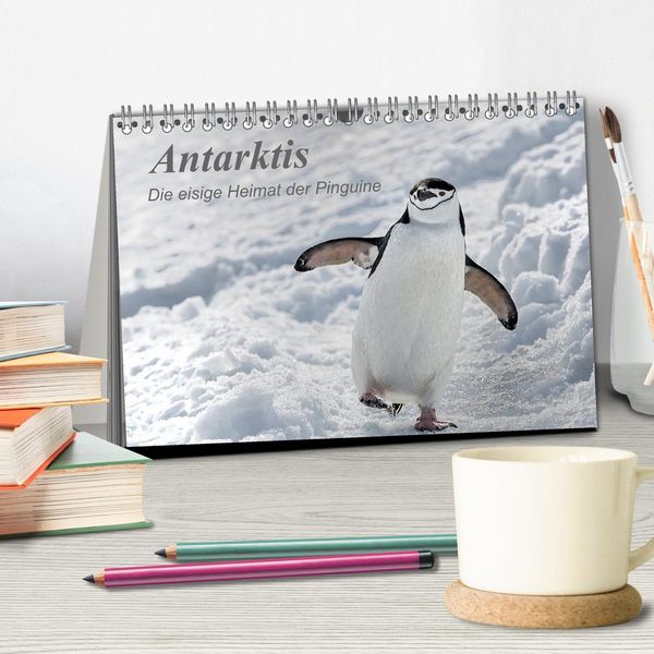 Produktbild: Antarktis, die eisige Heimat der Pinguine (Tischkalender 2026 DIN A5 quer), CALVENDO Monatskalender