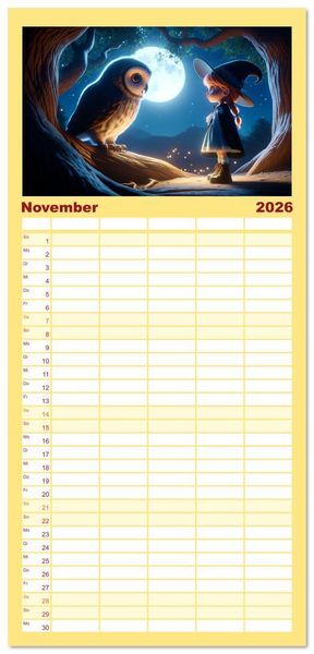 Produktbild: Familienplaner 2026 - Hexenwelten: Ein Jahr voller Magie und Mysterien mit 5 Spalten (Wandkalender, 21 x 45 cm) CALVENDO