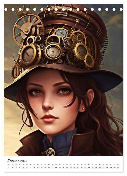 Produktbild: Steam-Punk-Girls - Eine charmante und sympathische Subkultur (Tischkalender 2026 DIN A5 hoch), CALVENDO Monatskalender