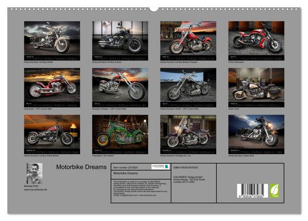 Produktbild: Motorbike Dreams (High Quality Premium Wall Calendar 2026 DIN A2 landscape),CALVENDO 12 Month Wall Calendar