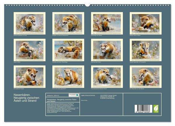 Produktbild: Nasenb&auml;ren. Neugierig zwischen &Auml;sten und Strand (hochwertiger Premium Wandkalender 2027 DIN A2 quer), Kunstdruck in Hochglanz