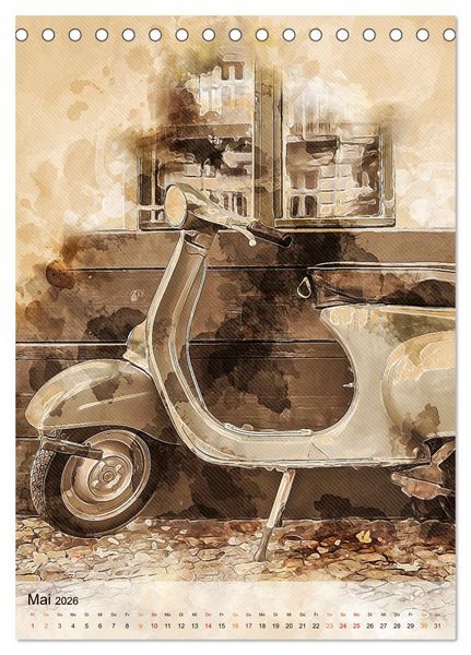Produktbild: Motorroller - Vespa Galerie (Tischkalender 2026 DIN A5 hoch), CALVENDO Monatskalender