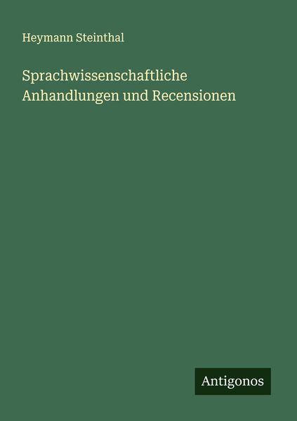 Produktbild: Sprachwissenschaftliche Anhandlungen und Recensionen