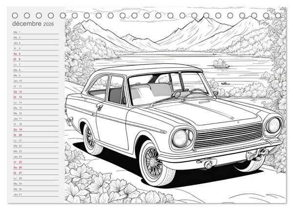 Produktbild: V&eacute;hicules motoris&eacute;s (Calendrier de bureau 2026 DIN A5 vertical), CALVENDO calendrier mensuel
