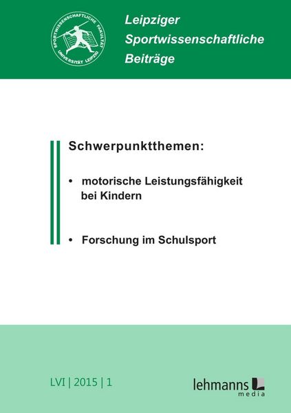 Produktbild: Leipziger Sportwissenschaftliche Beitr&auml;ge