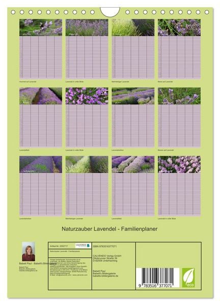Produktbild: Naturzauber Lavendel - Familienplaner (Wandkalender 2026 DIN A4 hoch), CALVENDO Monatskalender